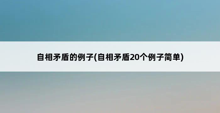 自相矛盾的例子(自相矛盾20个例子简单) 