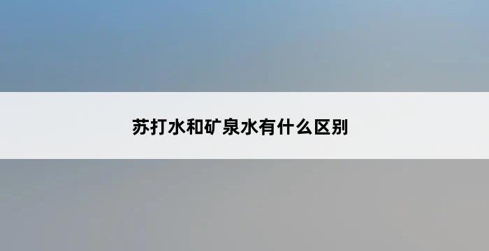 苏打水和矿泉水有什么区别 