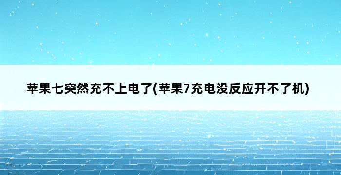 苹果七突然充不上电了(苹果7充电没反应开不了机) 