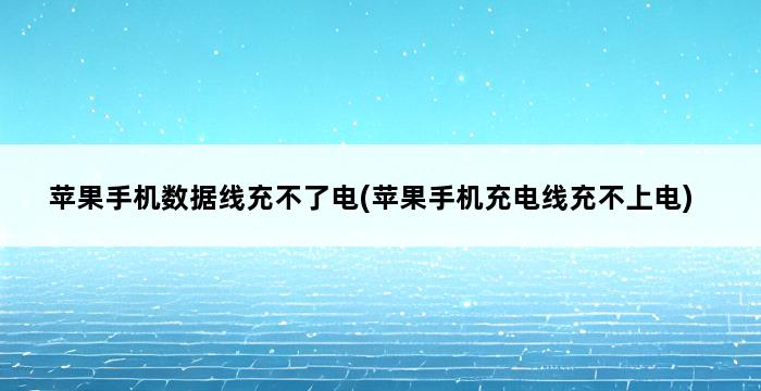 苹果手机数据线充不了电(苹果手机充电线充不上电) 