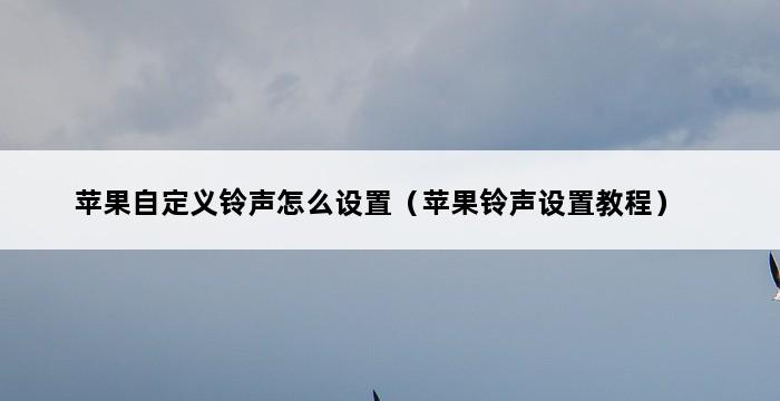 苹果自定义铃声怎么设置（苹果铃声设置教程） 