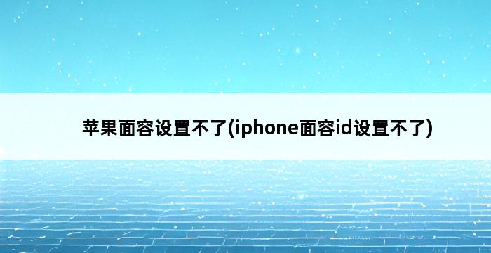 苹果面容设置不了(iphone面容id设置不了) 