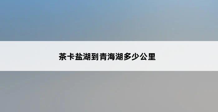 茶卡盐湖到青海湖多少公里 