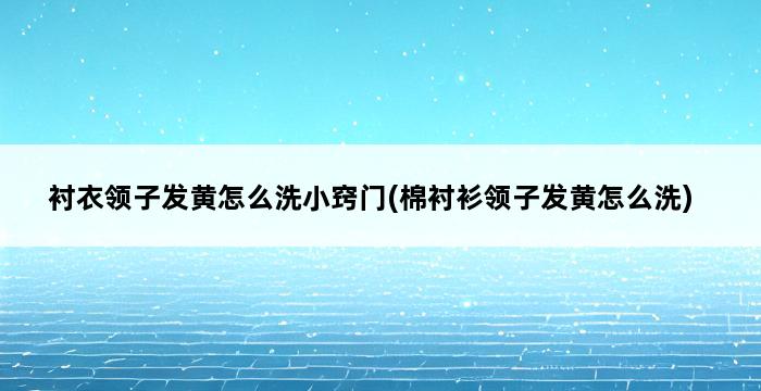 衬衣领子发黄怎么洗小窍门(棉衬衫领子发黄怎么洗) 