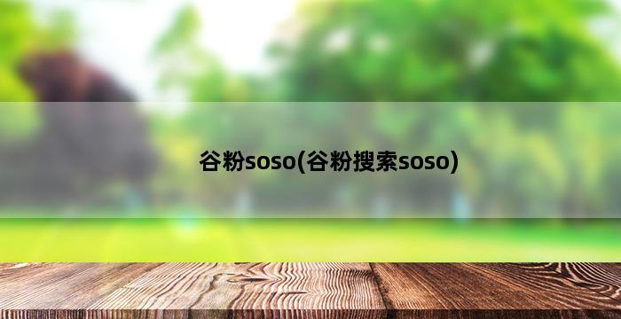 谷粉soso(谷粉搜索soso) 