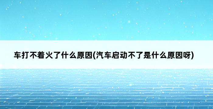 车打不着火了什么原因(汽车启动不了是什么原因呀) 