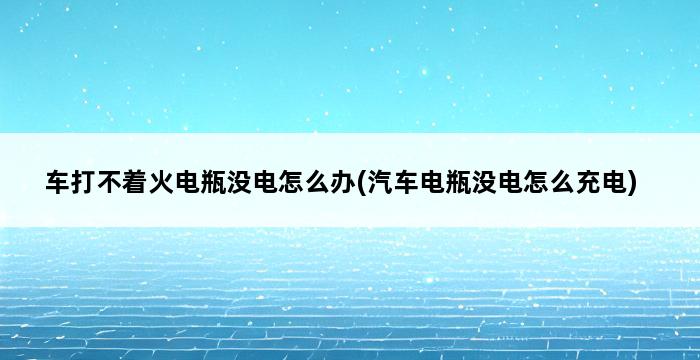 车打不着火电瓶没电怎么办(汽车电瓶没电怎么充电) 