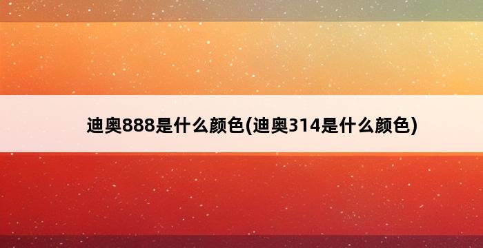 迪奥888是什么颜色(迪奥314是什么颜色) 