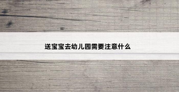 送宝宝去幼儿园需要注意什么 