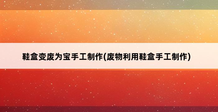 鞋盒变废为宝手工制作(废物利用鞋盒手工制作) 