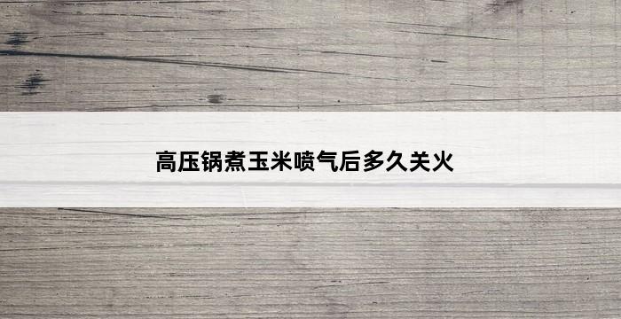 高压锅煮玉米喷气后多久关火 