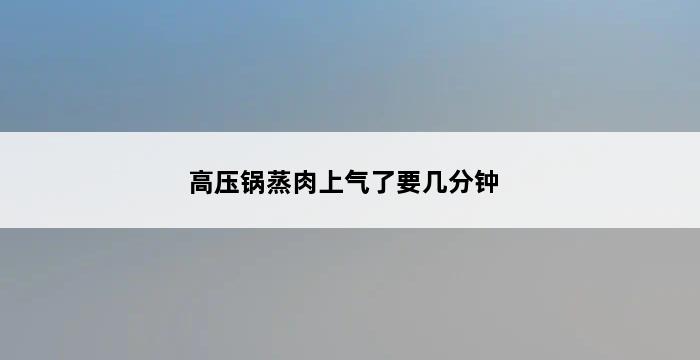 高压锅蒸肉上气了要几分钟 